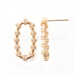 Messing klare Micro Pave Zirkonia Ohrstecker&nbsp;KK-N232-193-NF