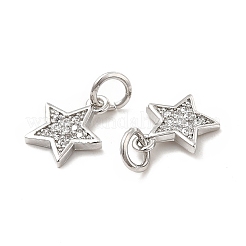 Breloques en laiton avec zircone cubique de micro pave&nbsp;KK-E068-VB247