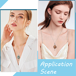 6 stücke 3 arten sterne mond edelstahl geflochtene kette macrame beutel leere stein halter anhänger halskette machen&nbsp;NJEW-SC0001-45