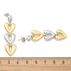 Orecchini a bottone in ottone con placcatura a cremagliera per donna&nbsp;EJEW-C125-07GP