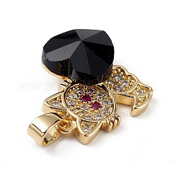 Véritable 18k plaqué or placage en laiton micro pave pendentifs en zircone cubique&nbsp;KK-C015-31G-14