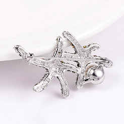 Spille in lega di strass stelle marine / stelle marine&nbsp;JEWB-L004-06P