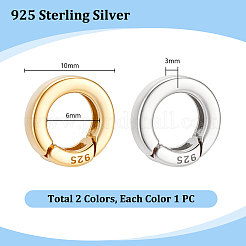 2 Stück 2 Farben 925 Sterling Silber Federtorringe mit 925 Stempeln&nbsp;STER-PH0004-27C