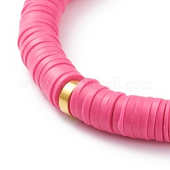 Bracelets élastiques faits à la main de perles heishi en pâte polymère&nbsp;BJEW-JB05759-03
