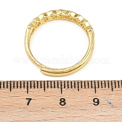 Manschettenringe aus Messing mit Mikropavé-Zirkonia für Damen&nbsp;RJEW-Z113-25G