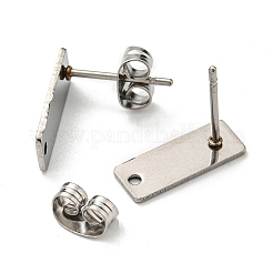 Pendientes de botón de acero inoxidable 201 que no se deslustran&nbsp;STAS-B045-17P
