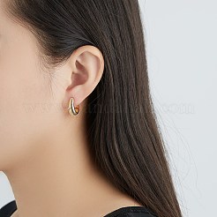 Orecchini a cerchio huggie in zirconi cubici micro pavè di ottone&nbsp;EJEW-BB67135