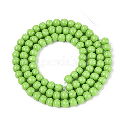 Chapelets de perles en verre opaque de couleur unie&nbsp;GLAA-N058-4mm-A01