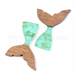Pendentifs en résine transparente et bois de noyer&nbsp;RESI-S389-032A-B02