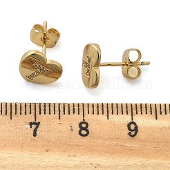 Aretes de corchete de circonita cúbica transparente con micro pavé de latón enchapado en cremallera&nbsp;EJEW-K299-01G-T