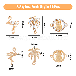 60 stücke 3 arten sommer thema legierung kristall strass stecker charme&nbsp;ALRI-DC0001-02