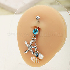 Bauchnabelpiercings aus Edelstahl 304 mit Pavé-Fassung aus Zirkonia&nbsp;FS-WGCE39A-01