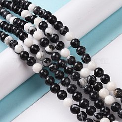 Rondes zébrées naturelle perles de jaspe brins&nbsp;G-R253-6mm