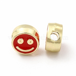 Perline di smalto in lega di placcatura a cremagliera&nbsp;FIND-G051-01LG-07