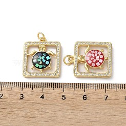 Pendenti in zirconi cubici trasparenti in micro pavè di ottone&nbsp;KK-C045-19G