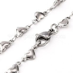 3 bracelet à maillons en forme de cœur en acier inoxydable 304&nbsp;BJEW-FS0001-02