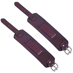 Bracelets en cuir large style punk rock vintage pour unisexe&nbsp;BJEW-WH20007-07B