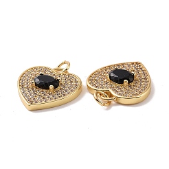 Micro cuore ottone spianare pendenti zirconi&nbsp;KK-G435-01G-05