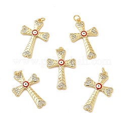 Colgante micropavé cubic zirconia de latón&nbsp;KK-E068-VB264-2