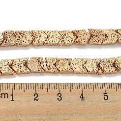 Fili di perle di roccia lavica naturale elettrodeposta&nbsp;G-I360-X02-02