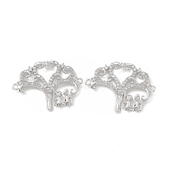 Ciondoli connettore in ottone con micro pavé di zirconi chiari&nbsp;KK-E068-VB054