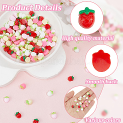 150 Stück Erdbeer-Cabochons aus Harz in 5 Farben&nbsp;MRMJ-SC0001-59