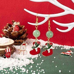48pcs 8 pendentifs en alliage d'émail de thème de noël de style&nbsp;ENAM-LS0001-47-RS