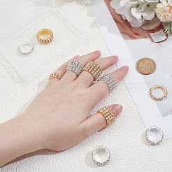 10 Stück 10 Stile Eisen & Strass Fingerringe für Frauen&nbsp;RJEW-UN0003-08