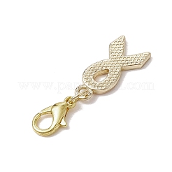 Anhänger aus Emaille in Form eines rosa Bewusstseinsbands&nbsp;HJEW-JM02287