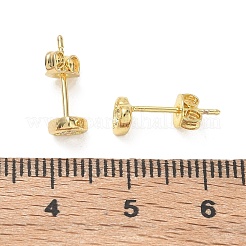 Messing-Mikro pflastern Zirkonia Bolzenohrringe&nbsp;KK-CBA30C7-09G