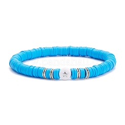 Set di bracciali elastici fatti a mano in argilla polimerica con perline heishi&nbsp;BJEW-JB07390
