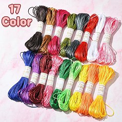 17 Bündel 17 Farben Polyester Stickgarn&nbsp;OCOR-YW0001-11