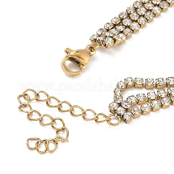 Braccialetti multifilo con catena a tazza in strass in acciaio inossidabile 304 per donna&nbsp;BJEW-P376-01G-03