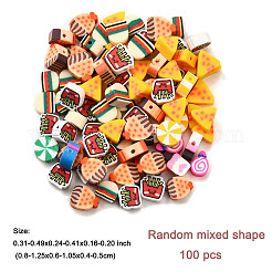100pcs 5 Arten handgemachte Polymer-Ton-Perlen&nbsp;CLAY-FP0001-16