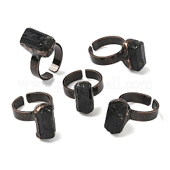 Natürliche schwarze Turmalinringe&nbsp;RJEW-B122-03R