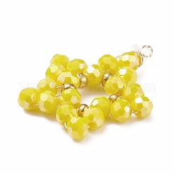 Pendentifs en verre galvanoplastie ronds à facettes&nbsp;PALLOY-JF01461