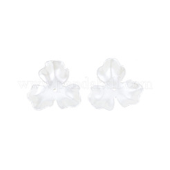 Tappi di perline con perla imitazione plastica a 3 petalo&nbsp;X-OACR-T018-05