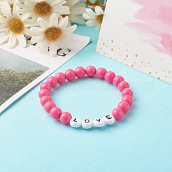 Stretch-Armband aus blickdichten Acrylperlen für Kinder&nbsp;BJEW-JB06587