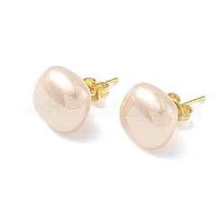 Boucles d'oreilles puces en laiton et plastique ABS imitation perle pour femmes&nbsp;PL-CBA760A-03A-G01