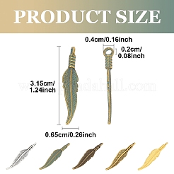 120 pièces 6 couleurs pendentifs en alliage de style tibétain&nbsp;FIND-YW0006-89