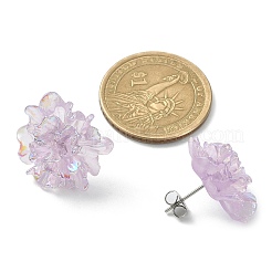 Boucles d'oreilles à tige en résine avec épingles en acier inoxydable 304&nbsp;EJEW-JE05359-01
