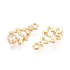 Breloques en laiton avec zircone cubique de micro pave&nbsp;KK-N263-141A-G