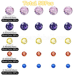 50 Stück 5 Farben Zirkonia-Cabochons&nbsp;ZIRC-YW0001-20B