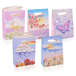 5 Stück 5 Stile bedruckte Geschenk-Tragetaschen aus Papier&nbsp;ABAG-TA0001-53