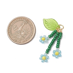 Colgantes de flores con cuentas de semillas de vidrio&nbsp;PALLOY-MZ01194-01