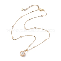 Colliers ronds à pendentif enveloppés de fil de cuivre&nbsp;NJEW-JN04947-03