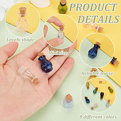 8 Stück Miniatur-Glasflaschen in 8 Farben&nbsp;GLAA-PH0002-58