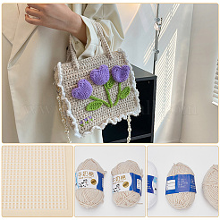 DIY Strickset mit rechteckigen Taschen&nbsp;DIY-WH0656-04