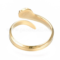 Anello aperto con polsino avvolgente a forma di serpente in acciaio inossidabile 304 per donna&nbsp;RJEW-T023-78G