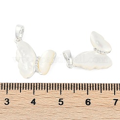 Pendentifs papillon en coquillage blanc naturel&nbsp;KK-U043-25S